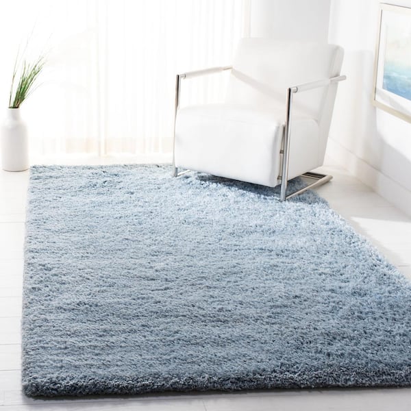 Florence Shag Light Blue 8 ft. x 10 ft. Solid Area Rug