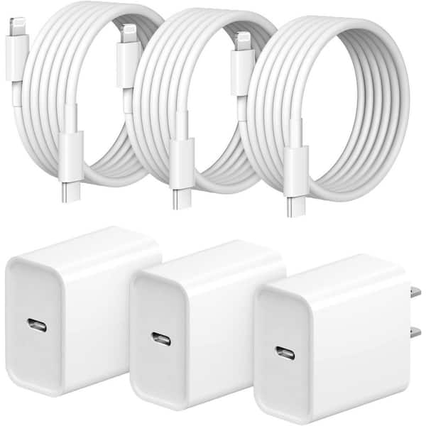 OBJLGEV Fast Charger 20W USB C Wall Adapter with 6FT Charging Cable for iPhone 14/13/12/11/Pro/Max 3+3Pack