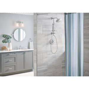 Shower Rail System with 2-Function Diverter in Chromel (Valve Not Included)