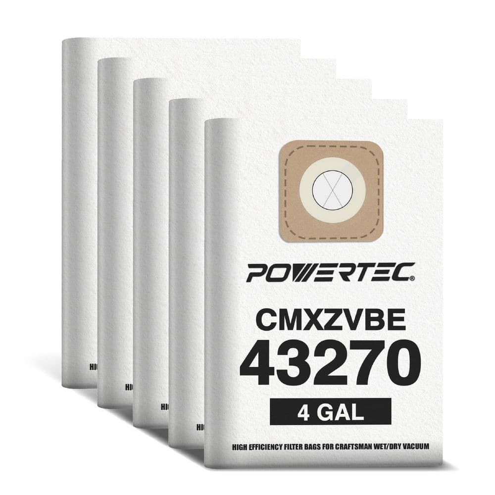 Dust Collection Bags for Craftsman 43270 Shop Vacs, Replacement Filter Bags for 4 Gal. Craftsman CMXEVBE 17612 (10-Pack) price history on PriceWatchPro