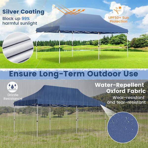 LC HOME 10x10 Pop Up Canopy Tent Outdoor With Backpack Bag (blue