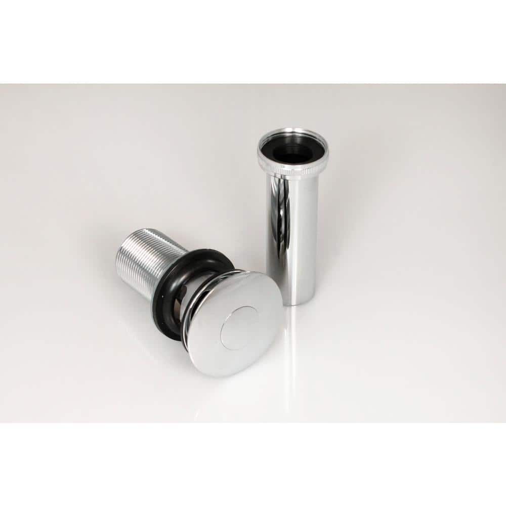 Chrome Push Button Bathroom Sink Drain with Overflow