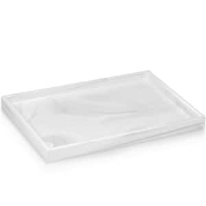 Large Size Rectangle Vanity Tray Bathroom Organizer in Marble White