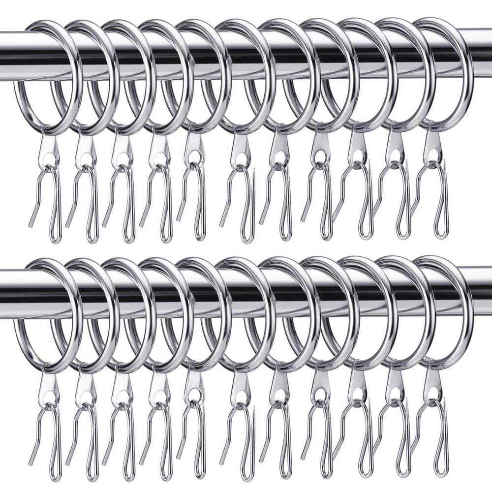 120-Piece Set 1.26 Inch Metal Drapery Curtain Rings and Pin Hooks in Silver for Window and Shower Curtains price history on PriceWatchPro