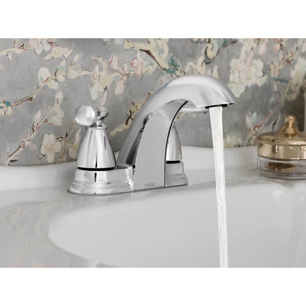 Moen Banbury Chrome 4 in. Centerset Bathroom Sink Faucet