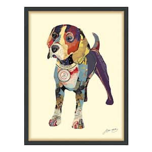 Beagle in. Dimensional Collage Framed Graphic Art Under Glass Wall Art