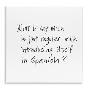 Soy Milk by SD Graphics Studio Unframed Wall Plaque Food Graphic Art Print 12 in. x 12 in.