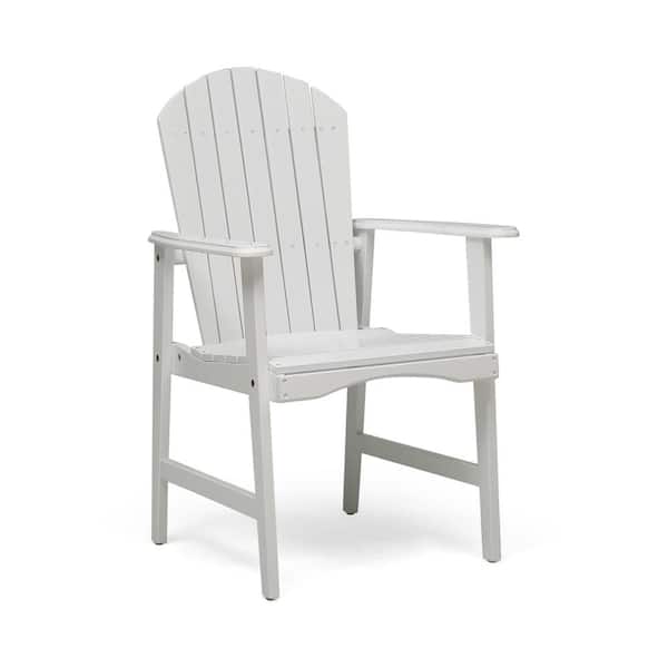 TIRAMISUBEST White Outdoor Wood Adirondack Chair Dining Chair