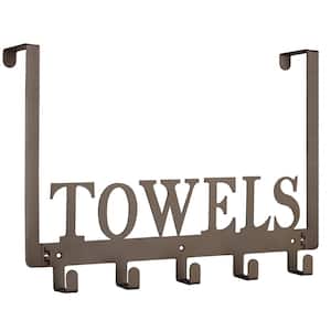 Over-the-Door Mounted Bathroom Towel Robe J-Hook Wall Mounted Towel Holder in Coffee