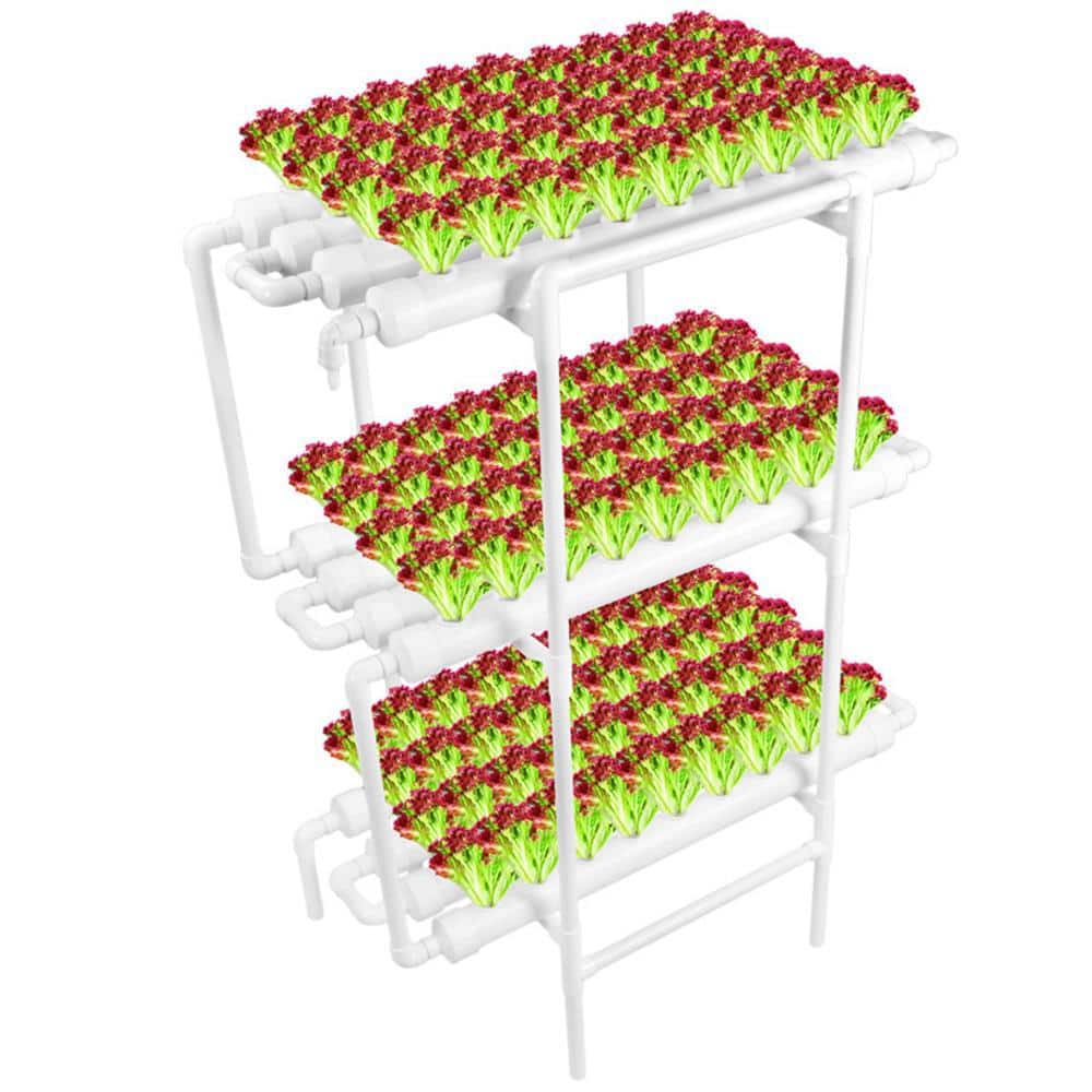 Hydroponic Vegetable Hydroponic Tower with 4 rows, 3 Layers and 108 Holes o