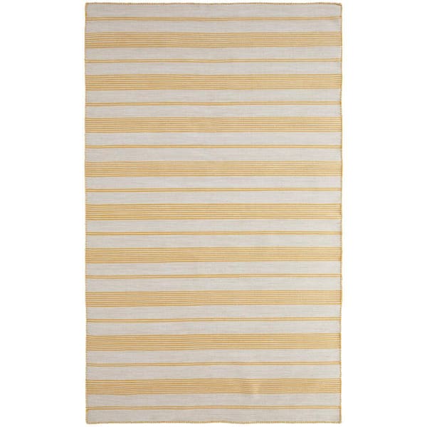 Weave & Wander Granberg Gold 8 ft. x 11 ft. Striped Area Rug