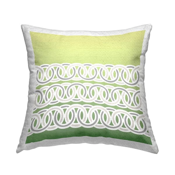 Stupell Industries Modern Green Loop Pattern Green Square Outdoor Throw Pillow