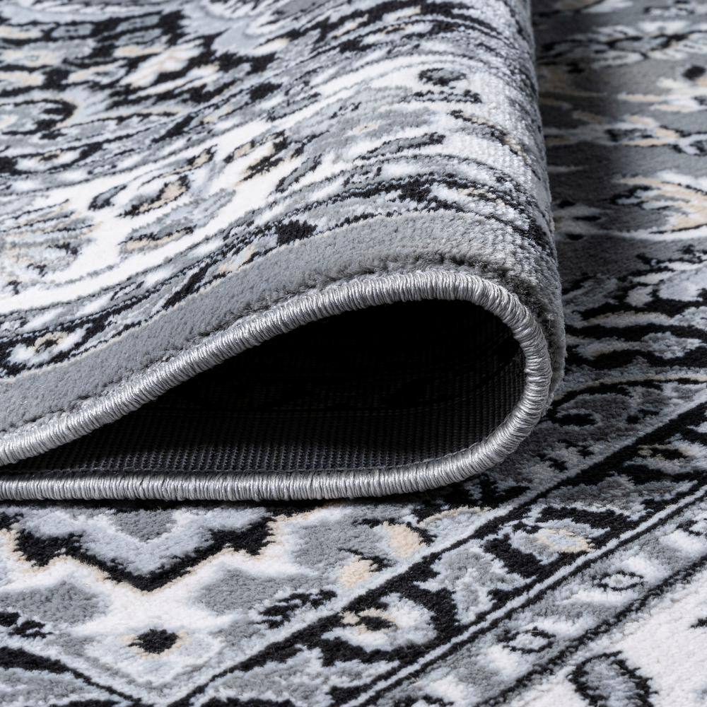 Modern Persian Medallion 4' x 6' Easy-Care Area Rug, Gray/Ivory