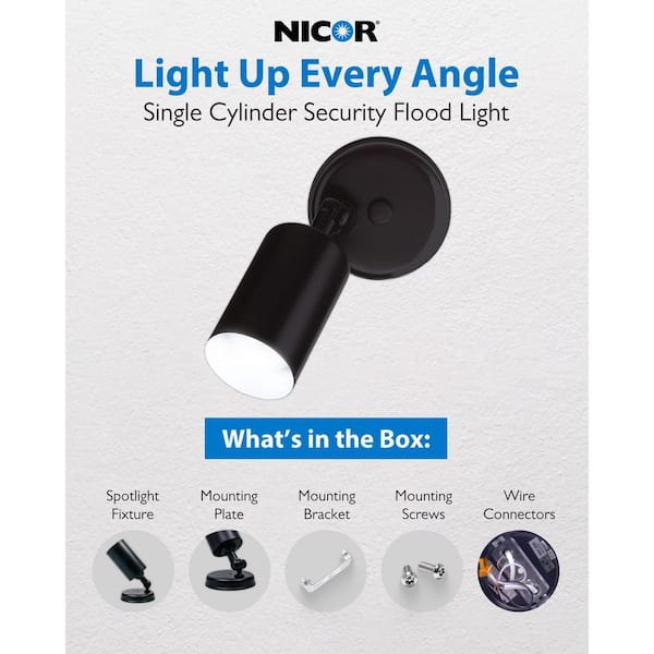 Single Bullet 50-Watt Black Outdoor Wall Lantern Sconce