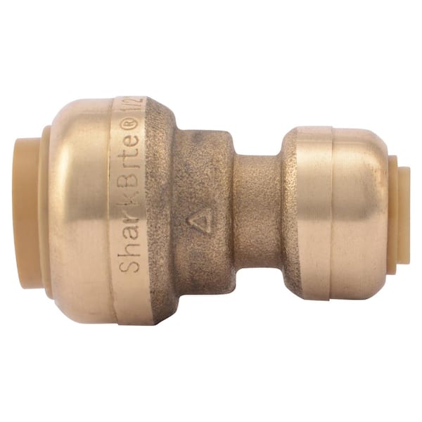 Brass Push Fit Connector Adapter Hose Fitting 1/2'' x 1/4'' or 3/8'' Pushfit 