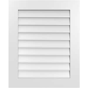 26 in. x 32 in. Rectangular White PVC Paintable Gable Louver Vent Non-Functional