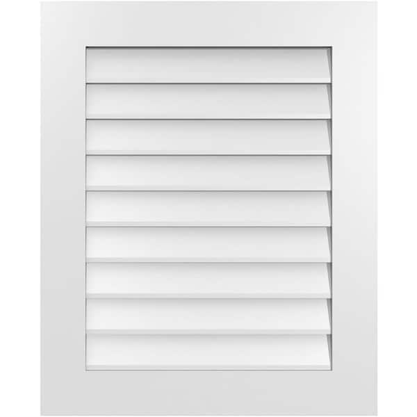 Ekena Millwork 26 in. x 32 in. Rectangular White PVC Paintable Gable ...