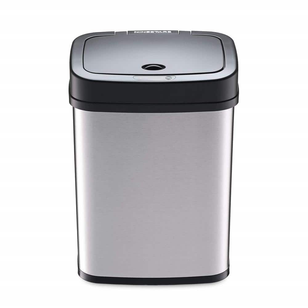 3 Gal. Silver Automatic Touchless Infrared Motion Sensor Metal Trash Can