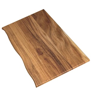 6 ft. L x 39 in. D Finished Saman Solid Wood Butcher Block Island Countertop in with Live Edge
