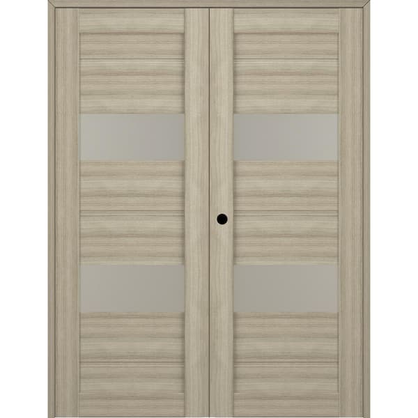 Belldinni Vita 72 in. x 83.25 in. Right Hand Active 2-Lite Frosted Glass Shambor Wood Composite Double Prehung French Door