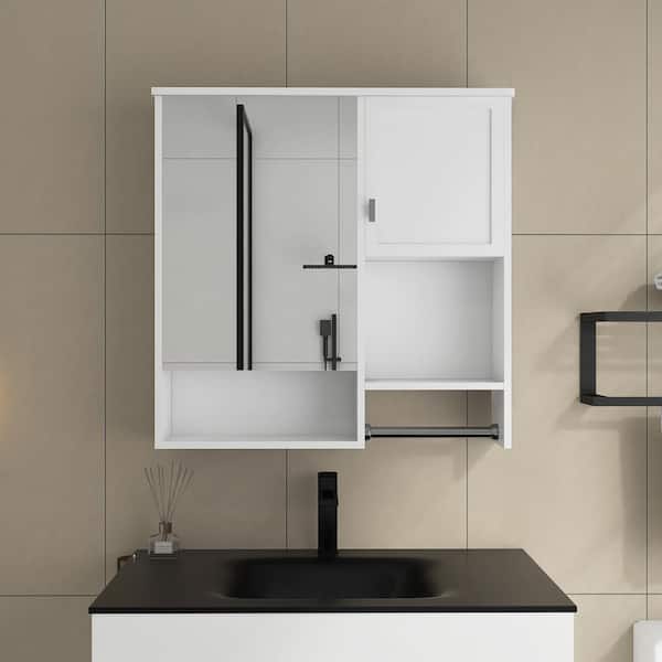 29.52 in. W x 27.84 in. H Rectangular MDF Medicine Cabinet with Mirror