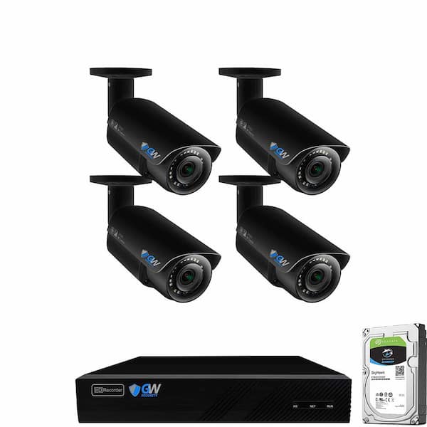 GW Security 8Channel 8MP 1TB NVR Security Camera System 4 Wired Bullet