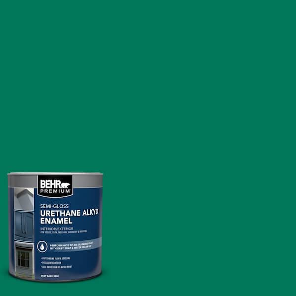 BEHR PREMIUM 1 qt. #OSHA-2 OSHA SAFETY GREEN Semi-Gloss Enamel Urethane Alkyd Interior/Exterior Paint