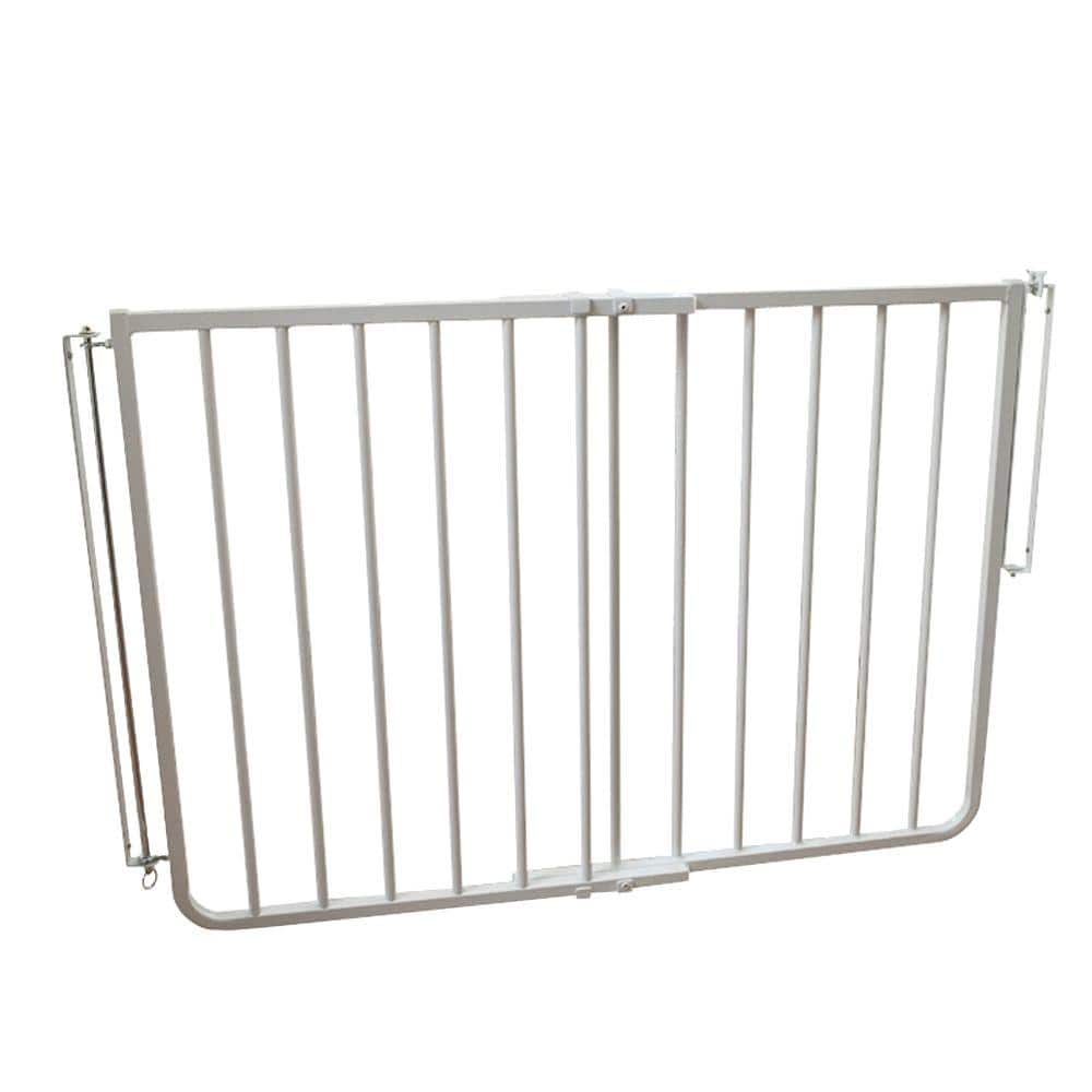 White Metal Outdoor Stairway Safety Gate