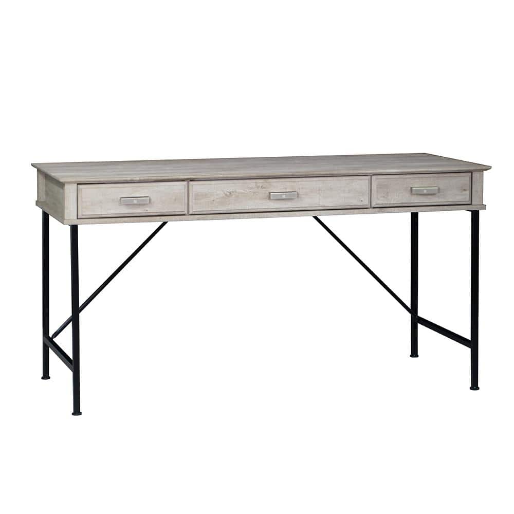 SAINT BIRCH Elma 52 in. Rectangular Washed Gray Particle Board 3-Drawers  Writing Desk SBEL1109WDWG - The Home Depot