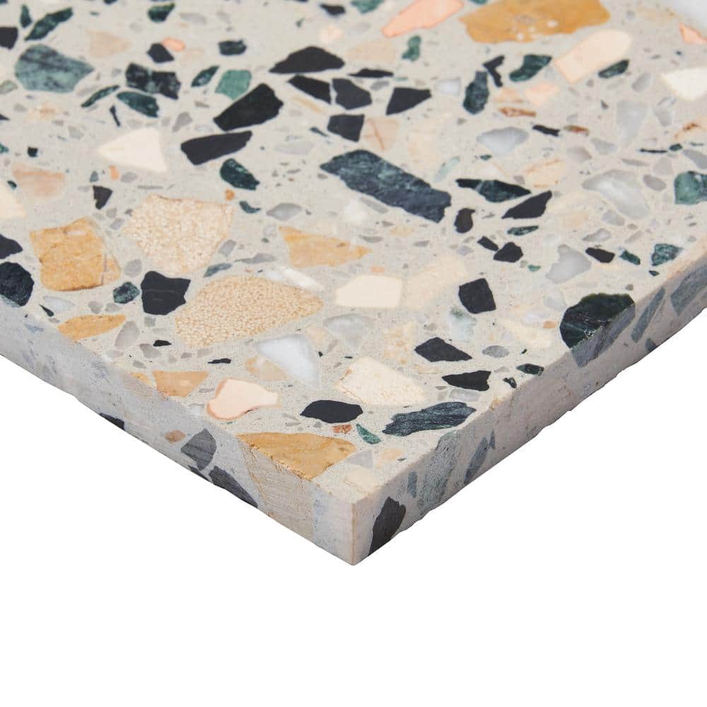 Cava Terra 24x24 Honed Marble Terrazzo Floor and Wall Tile