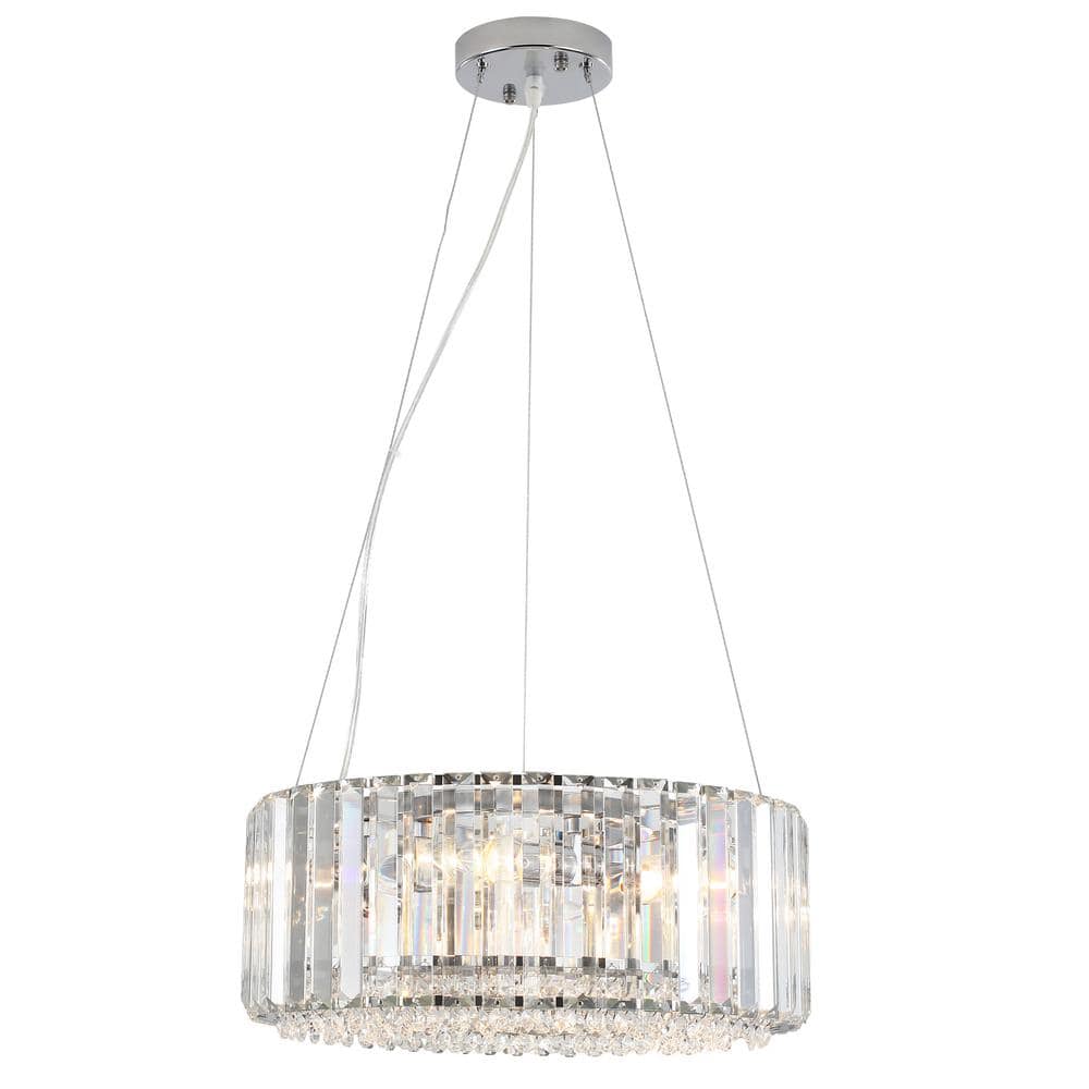 5-Light Chrome Modern Dimmable Crystal Drum Chandelier for Kitchen Island, Dining Room with No Bulbs Included price history on PriceWatchPro