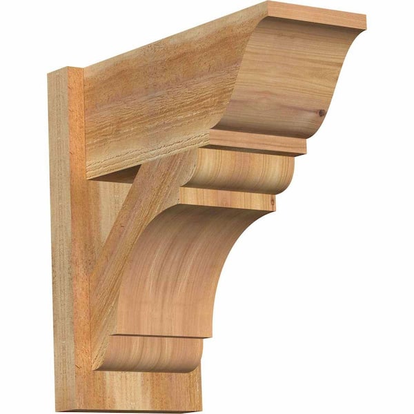 Ekena Millwork 8 in. x 18 in. x 18 in. Olympic Traditional Rough Sawn Western Red Cedar Outlooker