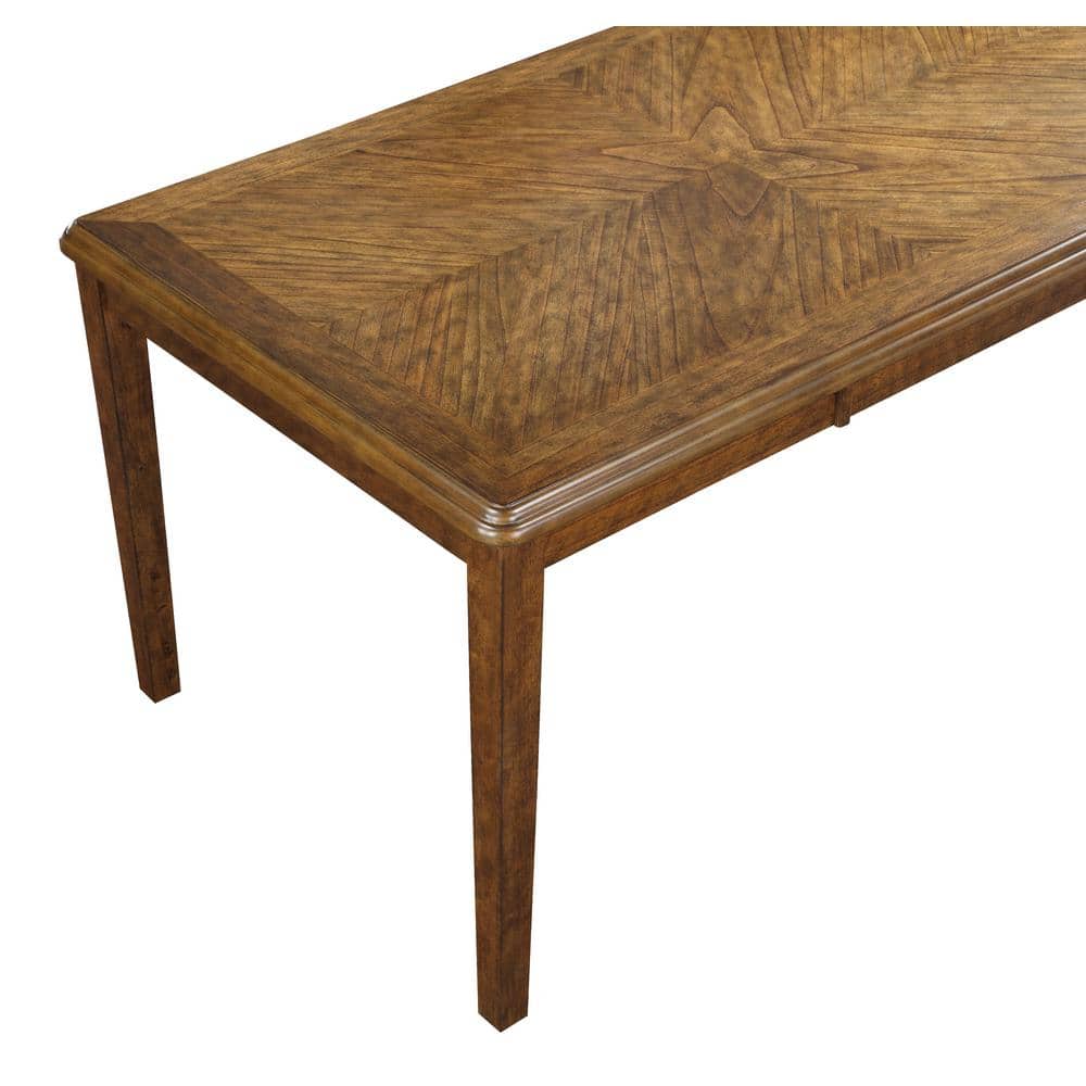 Gia 60" Warm Brown Wood Dining Set with Black Cushions