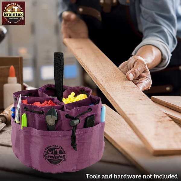 Graintex 10 in. 6-Pocket Purple Canvas Grab Tool Bag with