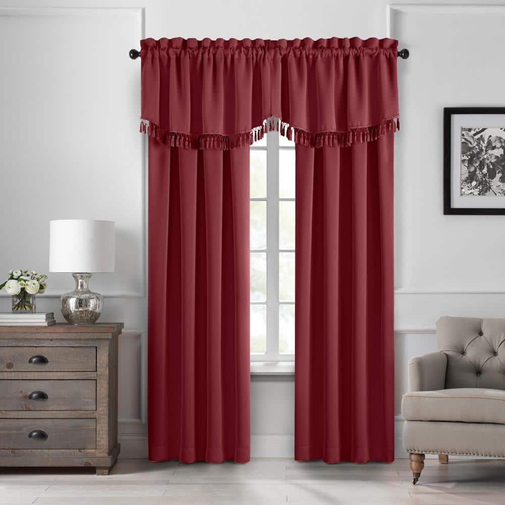 "Vanderbilt Scallop Tassel Window Valance, 50"" x 19"", Red, Red - 50""W x 19""L" price history on PriceWatchPro