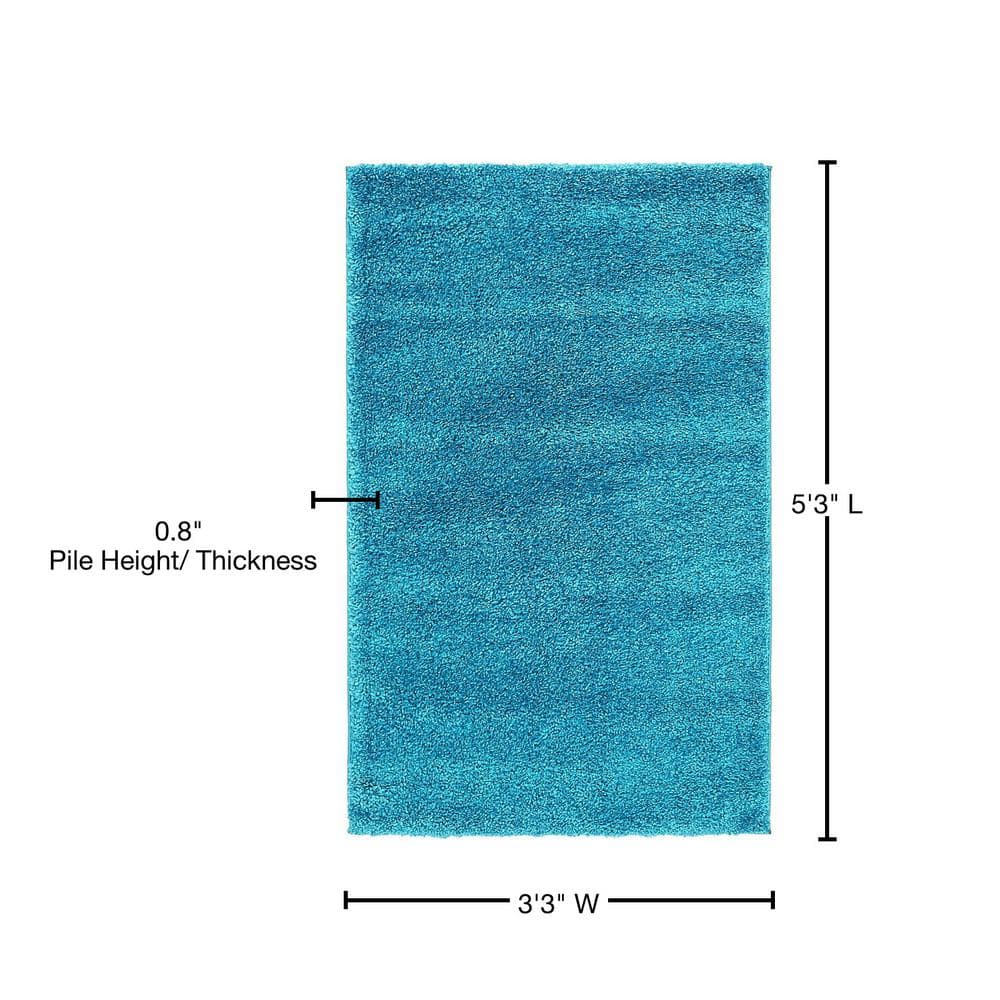Lush Turquoise 8' x 10' Rectangular Shag Area Rug