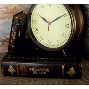 Rectangle Wood Faux Book Box with Faux Leather Detailing (Set of 3)