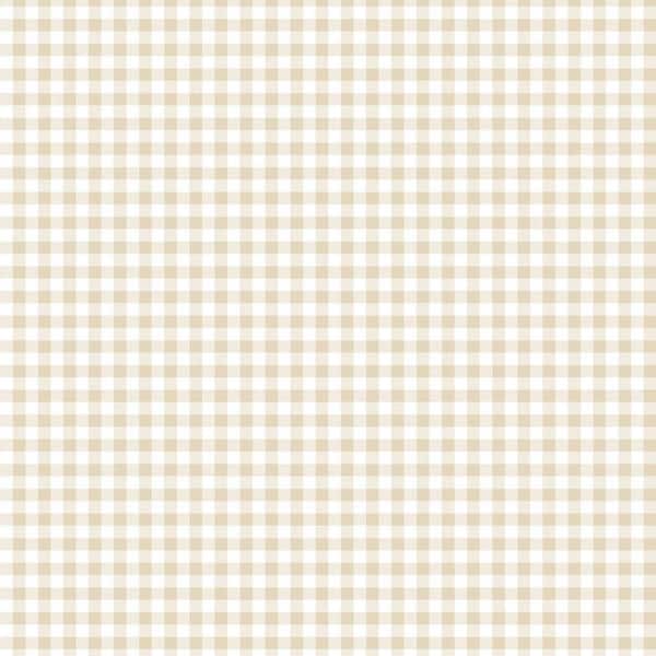 Beige and White Gingham Check Vinyl Peel and Stick Wallpaper Roll (Covers 28 sq. ft. )