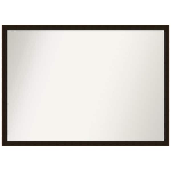 Amanti Art Espresso Brown 40 in. x 29 in. Non-Beveled Farmhouse Rectangle Wood Framed Wall Mirror in Brown