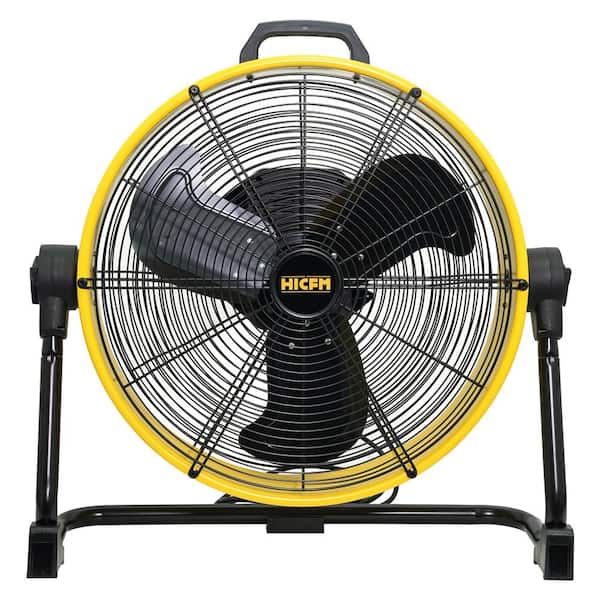 Unbranded 20 in. BLDC Drive Air Circulator Drum Fan in Yellow with Variable Speeds, 1/12 HP Powerful Motor, 6,100 CFM