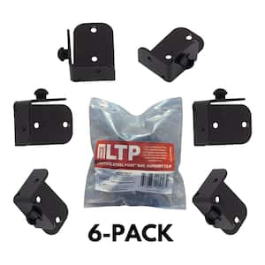 5 in. x 4 in. x 2 in. LTP Black Steel Rail Support Clips (6-Pack)