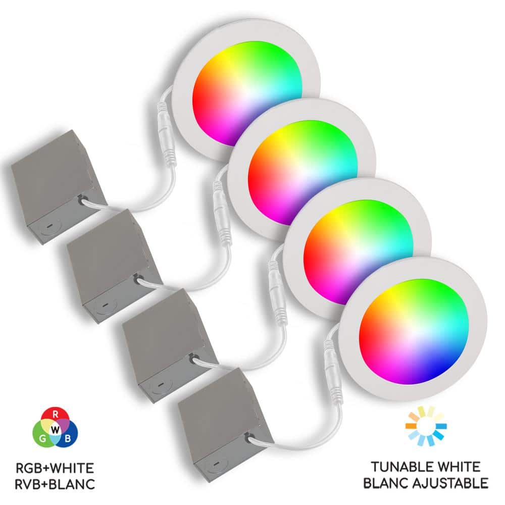 6.75'' White Matte LED Recessed Lighting Kit with Smart Control