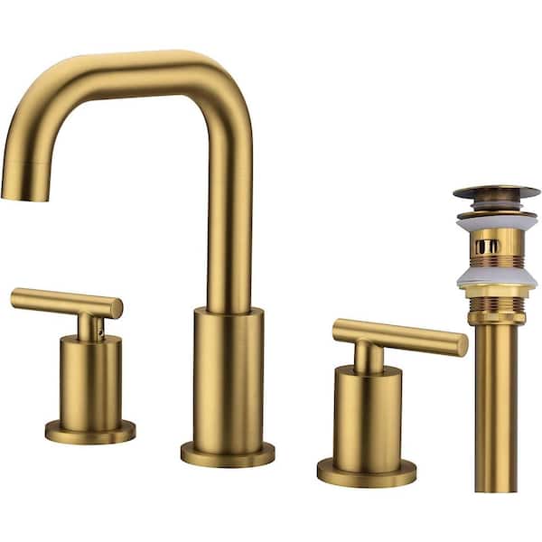 Dyiom Bath Accessory Set Bathroom Faucet 2 Handle 8 in. Widespread Brass Vanity Sink Faucet