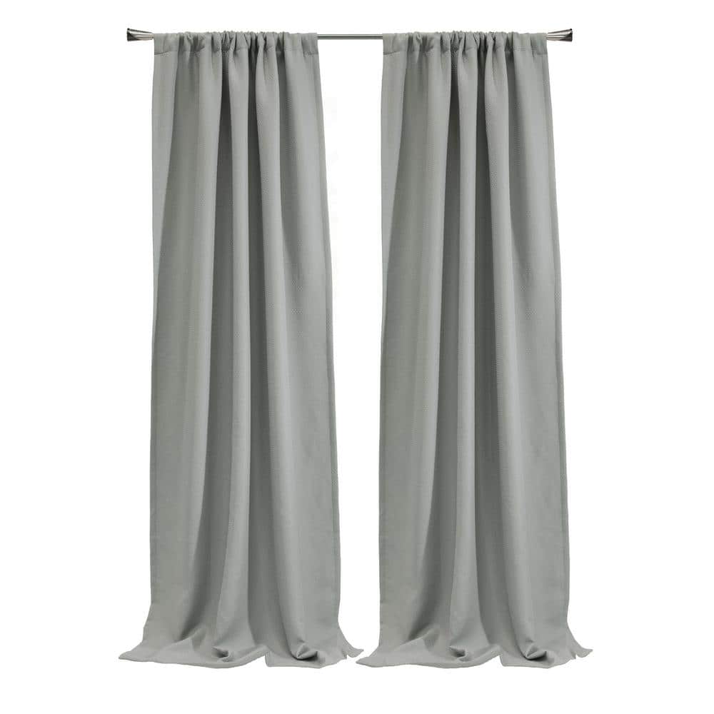 Birmingham Silver Polyester Textured 52 in. W x 108 in. L Dual Header Indoor Room Darkening Curtain (Single Panel) price history on PriceWatchPro