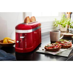 2-Slice Empire Red Long Slot Toaster with High-Lift Lever