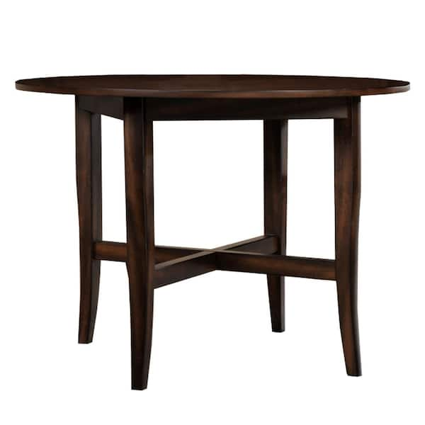 Best Master Furniture Hillary Dark Walnut Wood 42 in. W. 4-Leg Dining ...