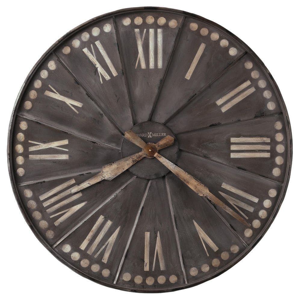 Howard Miller 625630 2  X 35  Stockard Metal Analog Wall Mounted Clock - Antique Charcoal