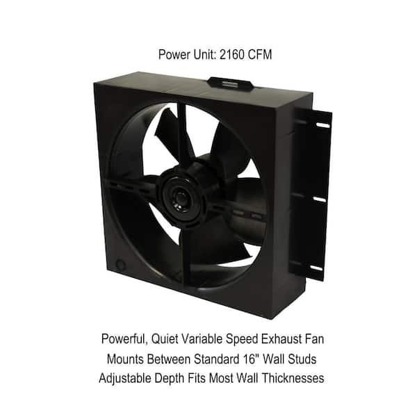 2160 CFM Shutter Exhaust Fan Wall Mounted, 12 in. Propeller