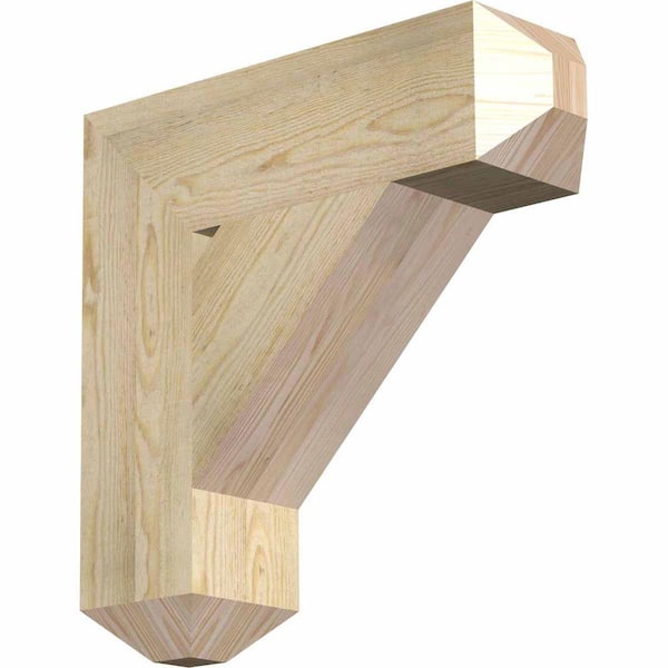 Ekena Millwork 6 in. x 22 in. x 22 in. Douglas Fir Traditional Craftsman Rough Sawn Bracket