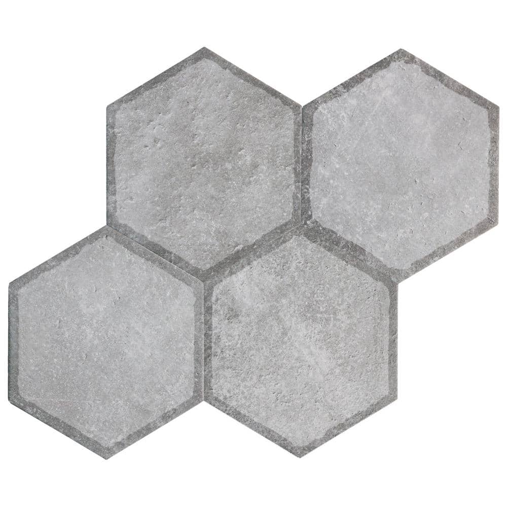Décor Gray Hexagon Porcelain Wall & Floor Tile